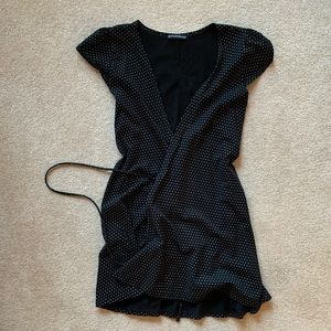 brandy melville polka dot wrap dress